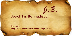 Joachim Bernadett névjegykártya